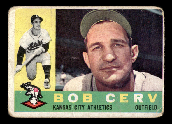1960 Topps Bob Cerv #415 Kansas City Athletics Low Grade - Creases front of card