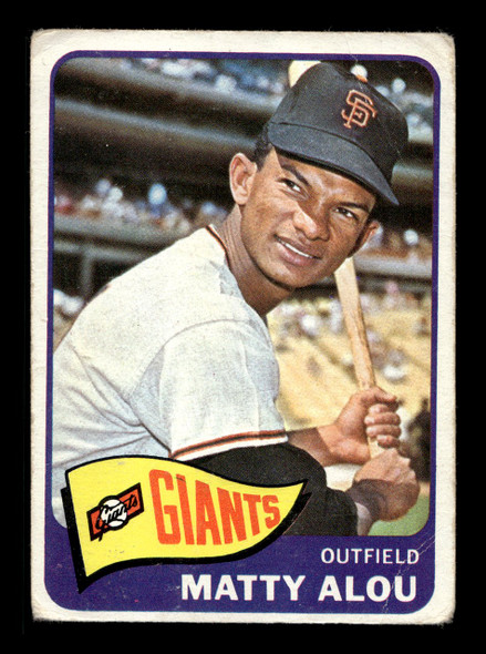 1965 Topps Matty Alou #318 San Francisco Giants Low Grade - Marks front of card