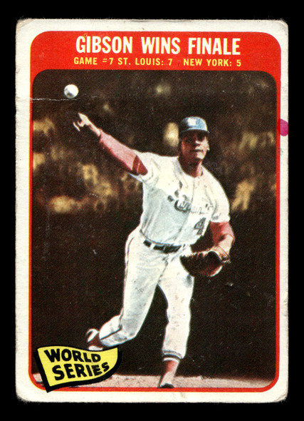 1965 Topps Bob Gibson #138 World Series HOF Low Grade - Marks front of card