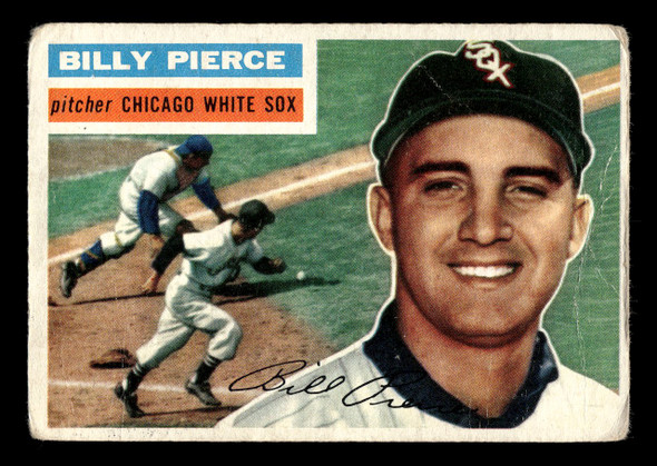 1956 Topps Billy Pierce #160 CHICAGO WHITE SOX Low Grade - Creases front of card