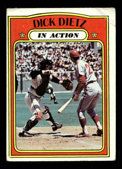 1972 Topps Dick Dietz #296 In Action Low Grade - Creases front of card