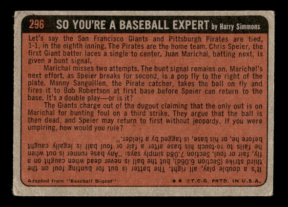 1972 Topps Dick Dietz #296 In Action Low Grade - Creases back of card