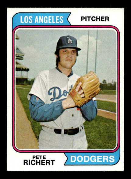 1974 Topps Pete Richert #348 Los Angeles Dodgers VG front of card
