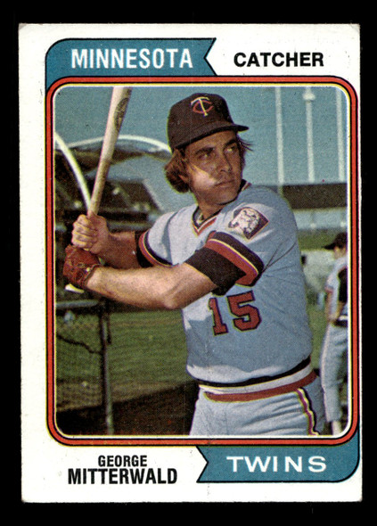 1974 Topps George Eugene Mitterwald #249 Minnesota Twins VG front of card
