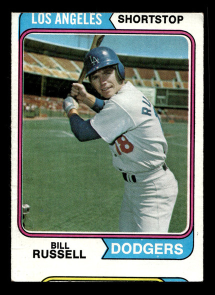 1974 Topps Bill Russell #239 Los Angeles Dodgers Low Grade - Creases front of card