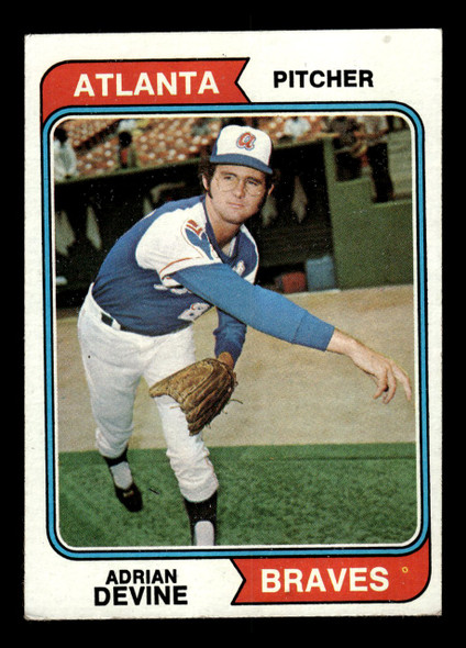 1974 Topps Adrian Devine #614 Atlanta Braves RC VG front of card