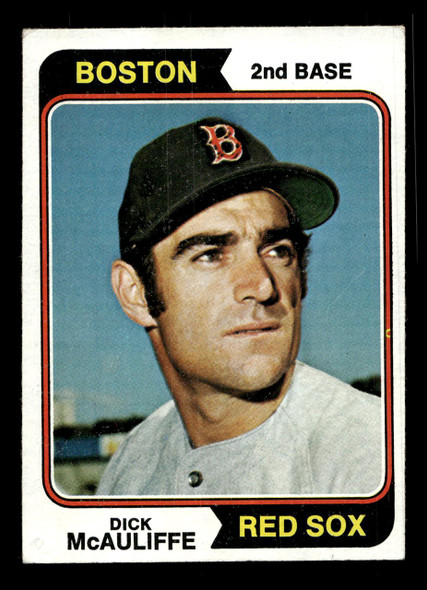 1974 Topps Richard John McAuliffe #495 Boston Red Sox VG front of card