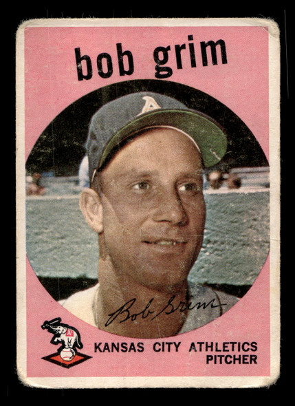 1959 Topps Bob Grim #423 Kansas City Athletics VG Example B front of card