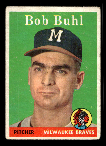 1958 Topps Bob Buhl #176 Milwaukee Braves VG front of card