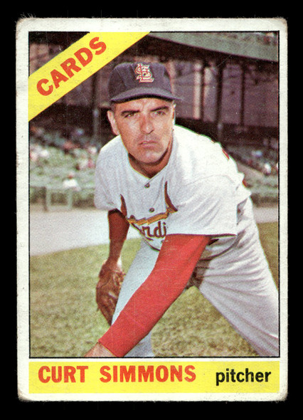 1966 Topps Curt Simmons #489 St. Louis Cardinals Low Grade - Creases front of card