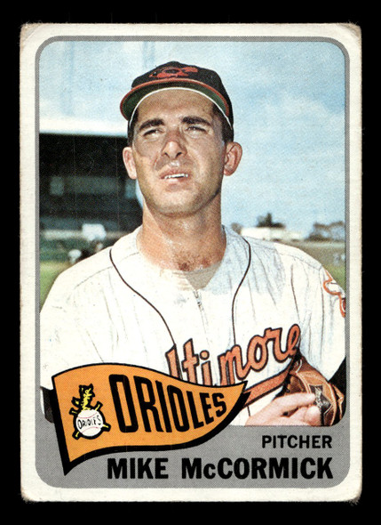1965 Topps Mike McCormick #343 Baltimore Orioles Good front of card