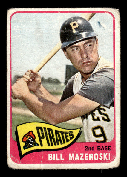 1965 Topps Bill Mazeroski #95 Pittsburgh Pirates HOF Low Grade - Creases front of card