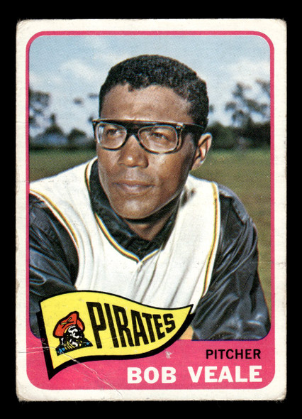 1965 Topps Bob Veale #195 Pittsburgh Pirates Low Grade - Creases front of card
