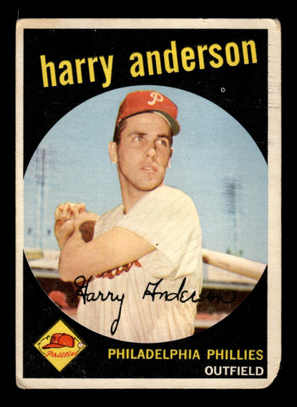 1959 Topps Harry Anderson #85 Philadelphia Phillies VG — Example B front of card