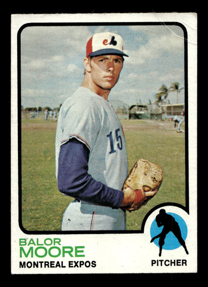 1973 Topps Balor Moore #211 Montreal Expos Low Grade - Creases front of card