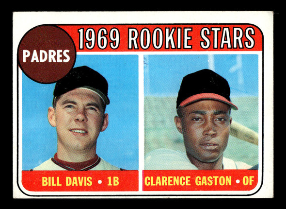 1969 Topps Bill Davis / Cito Gaston #304 Padres Rookies RC VG front of card