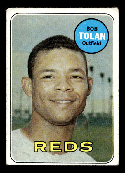 1969 Topps Bobby Tolan #448 Cincinnati Reds VG-EX front of card