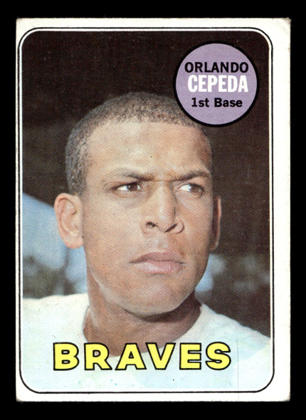 1969 Topps Orlando Cepeda #385 Atlanta Braves HOF VG-EX front of card