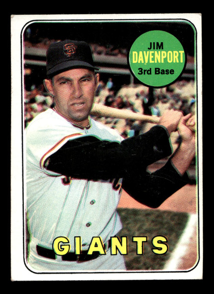 1969 Topps Jim Davenport #102 San Francisco Giants VG-EX — Example A front of card