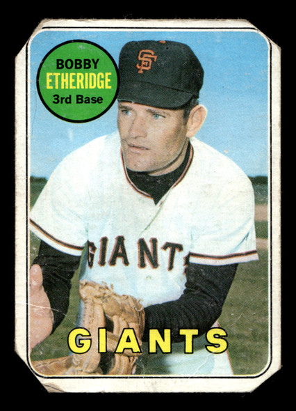 1969 Topps Bobby Etheridge #604 San Francisco Giants High Number Poor front of card