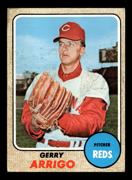 1968 Topps Gerry Arrigo #302 Cincinnati Reds VG-EX front of card