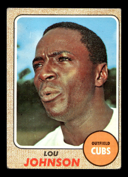 1968 Topps Lou Johnson #184 Chicago Cubs VG-EX front of card