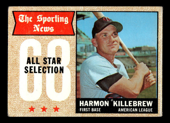 1968 Topps Harmon Killebrew #361 The Sporting News All-Star Selection HOF Low Grade - Creases front of card