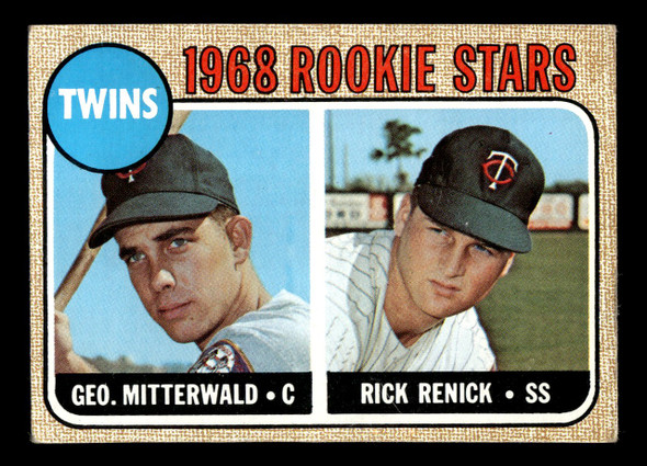 1968 Topps George Mitterwald / Rick Renick #301 Twins Rookies RC VG-EX front of card