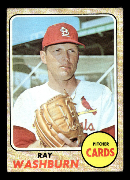 1968 Topps Ray Washburn #388 St. Louis Cardinals VG-EX front of card