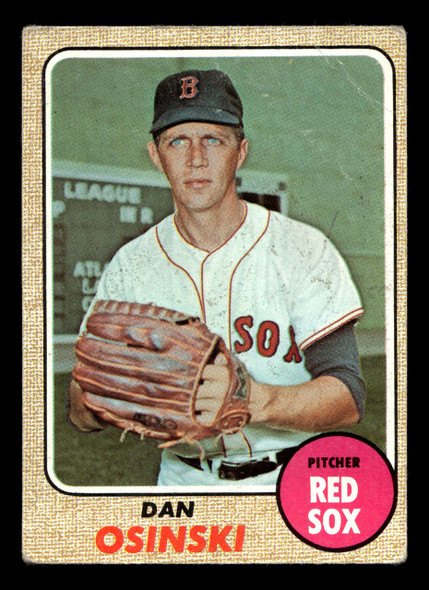 1968 Topps Dan Osinski #331 Boston Red Sox Low Grade - Creases front of card