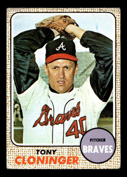 1968 Topps Tony Cloninger #93 Atlanta Braves VG-EX front of card