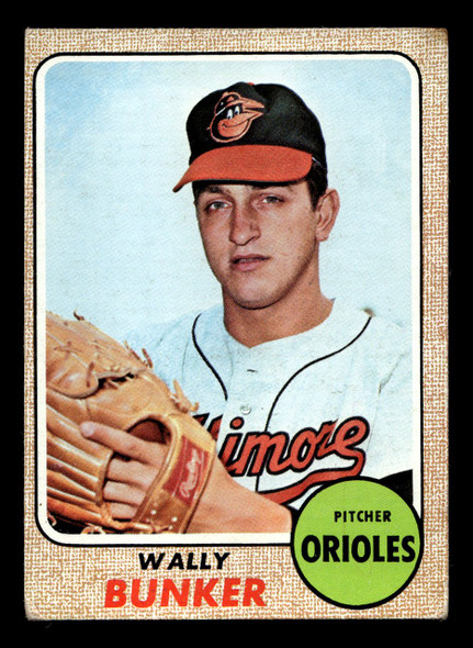 1968 Topps Wally Bunker #489 Baltimore Orioles VG-EX front of card