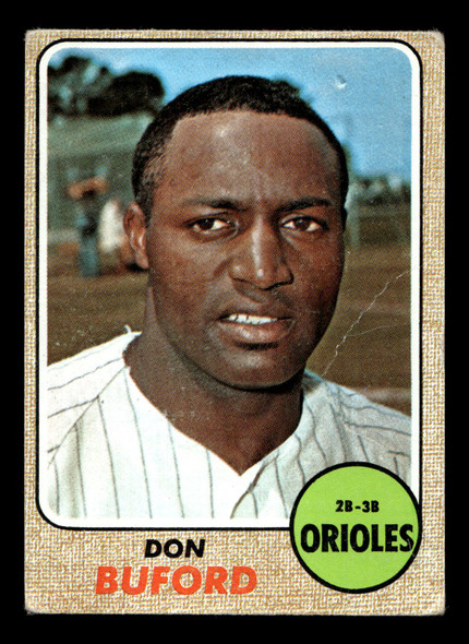1968 Topps Don Buford #194 Baltimore Orioles Low Grade - Marks front of card