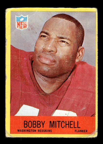 1967 Philadelphia Bobby Mitchell #186 Washington Redskins HOF Poor front of card