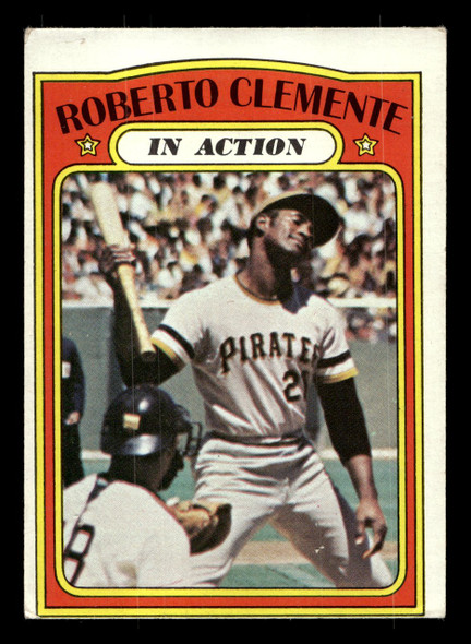 1972 Topps Roberto Clemente #310 In Action HOF VG-EX — Example A front of card