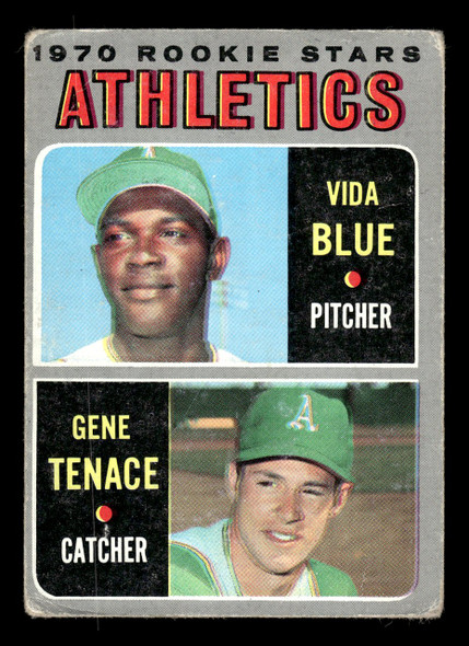 1970 Topps Vida Blue / Gene Tenace #21 Athletics 1970 Rookie Stars RC VG front of card