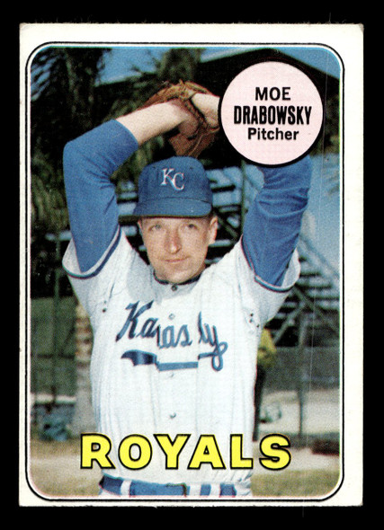 1969 Topps Moe Drabowsky #508 Kansas City Royals VG-EX — Example B front of card