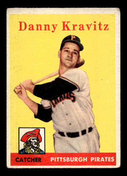1958 Topps Danny Kravitz #444 Pittsburgh Pirates VG front of card