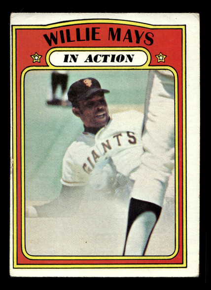 1972 Topps Willie Mays #50 In Action HOF VG front of card