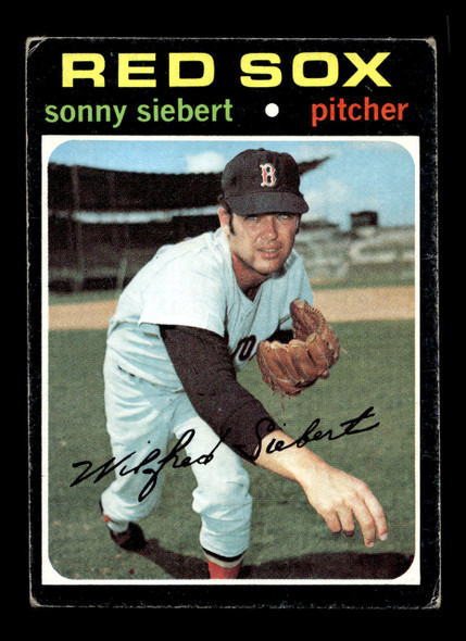 1971 Topps Sonny Siebert #710 Boston Red Sox High Number Low Grade - Creases - Front