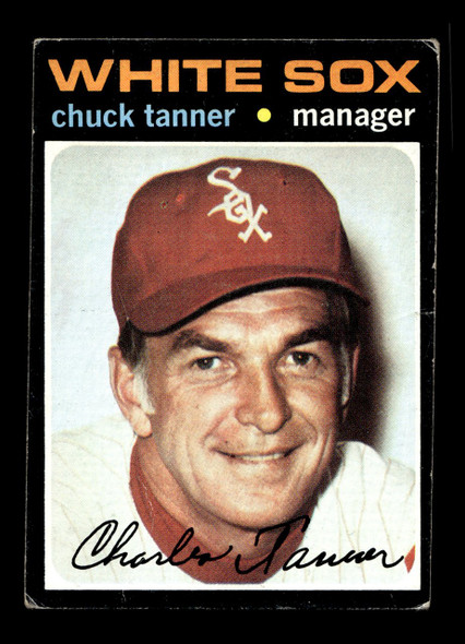 1971 Topps Chuck Tanner #661 Manager Chicago White Sox High Number Low Grade - Creases - Front