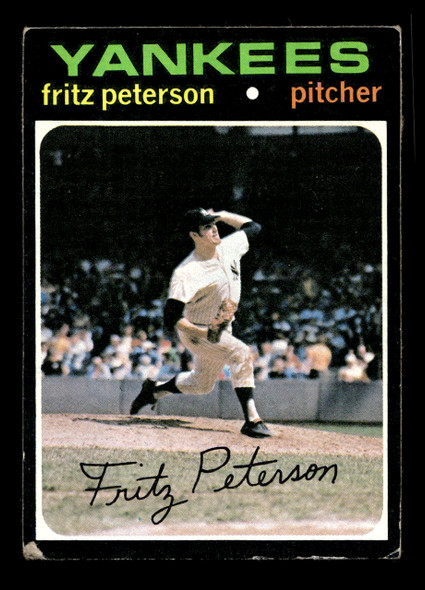 1971 Topps Fritz Peterson #460 New York Yankees Low Grade - Creases - Front
