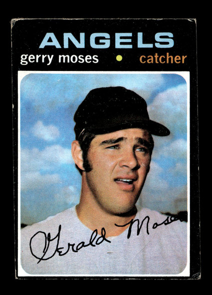 1971 Topps Gerry Moses #205 California Angels Low Grade - Creases - Front