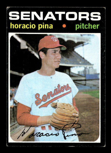 1971 Topps Horacio Pina #497 Washington Senators RC Low Grade - Creases - Front