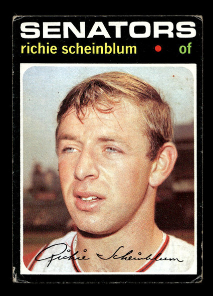 1971 Topps Richie Scheinblum #326 Washington Senators Low Grade - Creases - Front