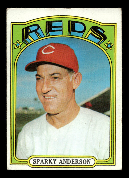 1972 Topps Sparky Anderson #358 Cincinnati Reds HOF Low Grade - Creases - Front
