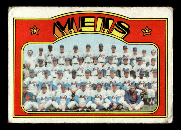 1972 Topps New York Mets Team #362 Low Grade - Creases - Front