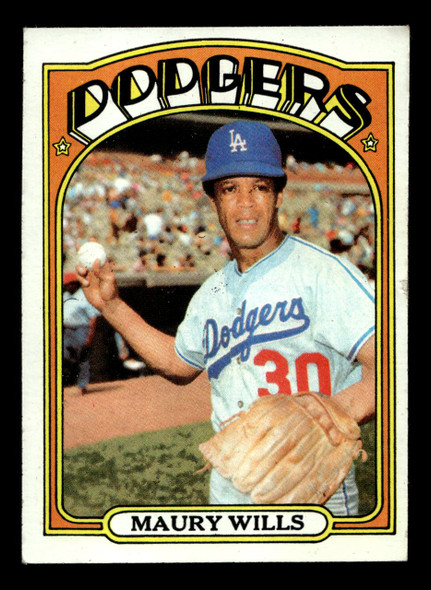 1972 Topps Maury Wills #437 Los Angeles Dodgers VG - Front