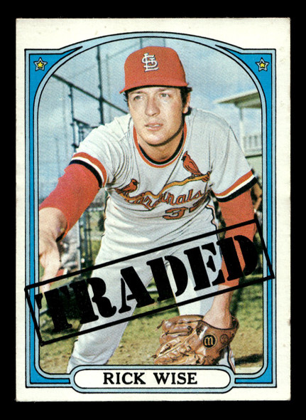 1972 Topps Rick Wise #756 Traded St. Louis Cardinals High Number VG - Front