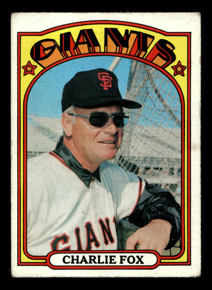 1972 Topps Charlie Fox #129 San Francisco Giants Low Grade - Creases - Front